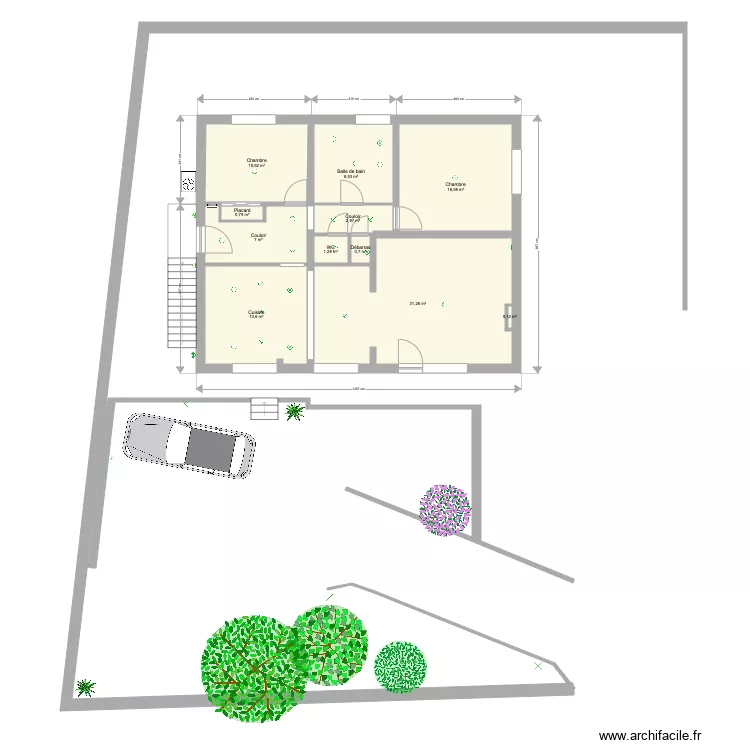 Appart &eacute;tage Huy. Plan de 