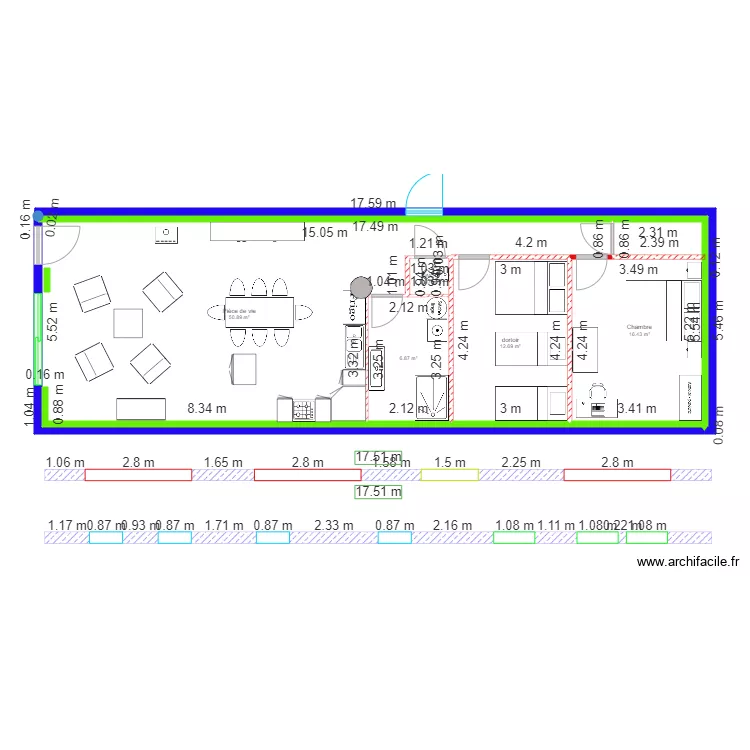 Loft am&eacute;nagement  plan B. Plan de 