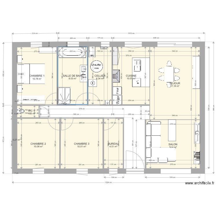 Maison WINGLES 106 m2. Plan de 0 pièce et 0 m2