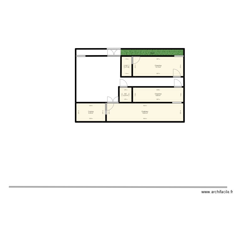 Plan de maison. Plan de 6 pièces et 49 m2