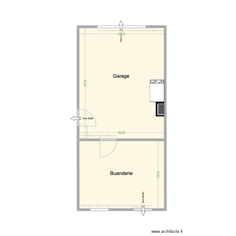 Maison Aische - Garage & buanderie. Plan de 0 pièce et 0 m2