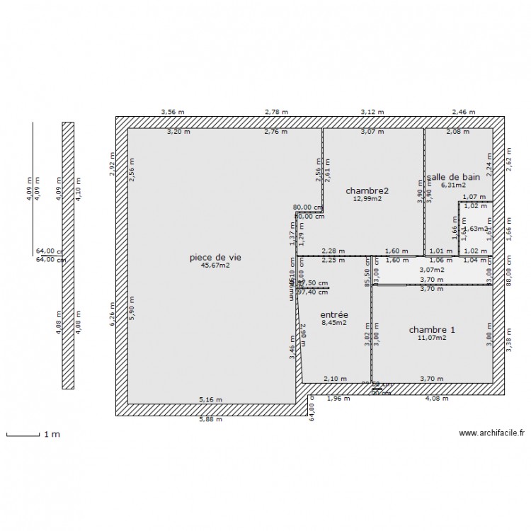 maison 2 chambres. Plan de 0 pièce et 0 m2