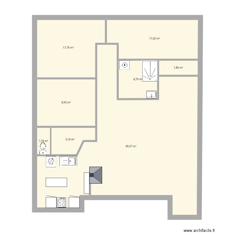 Bernin. Plan de 15 pièces et 184 m2