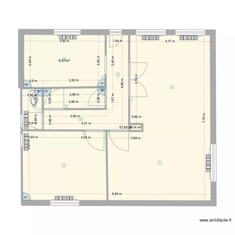 vignoux. Plan de 3  et 67 m²