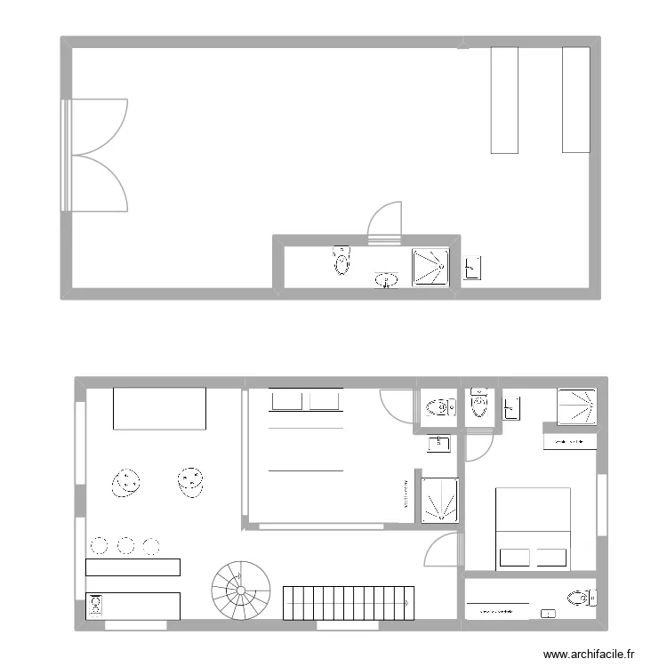atelier. Plan de 7  et 134 m²