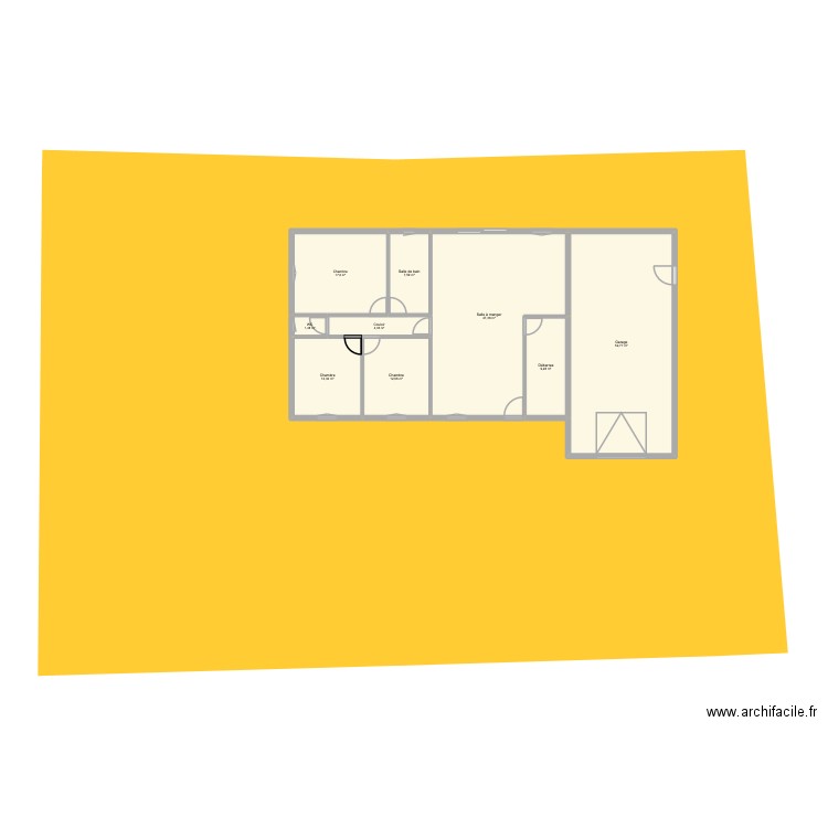 luccint. Plan de 9 pièces et 165 m2