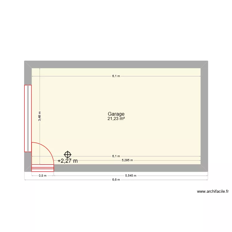Garage - projet porte électrique. Plan de 1 et 21 m² Garage - projet porte électrique. Plan de 1 et 21 m²
