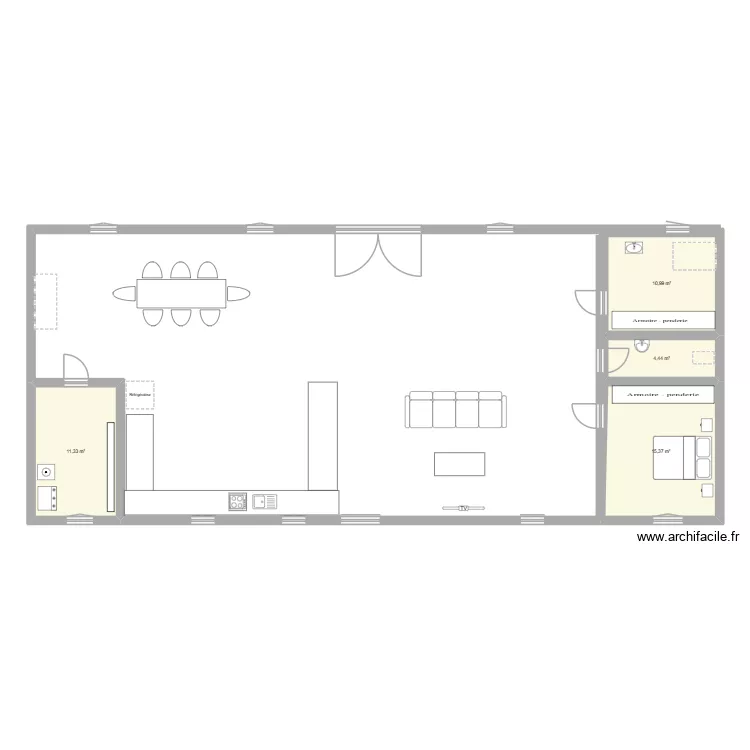 grange 1. Plan de 4  et 42 m²