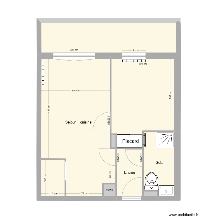 Plan T2. Plan de 0 pièce et 0 m2