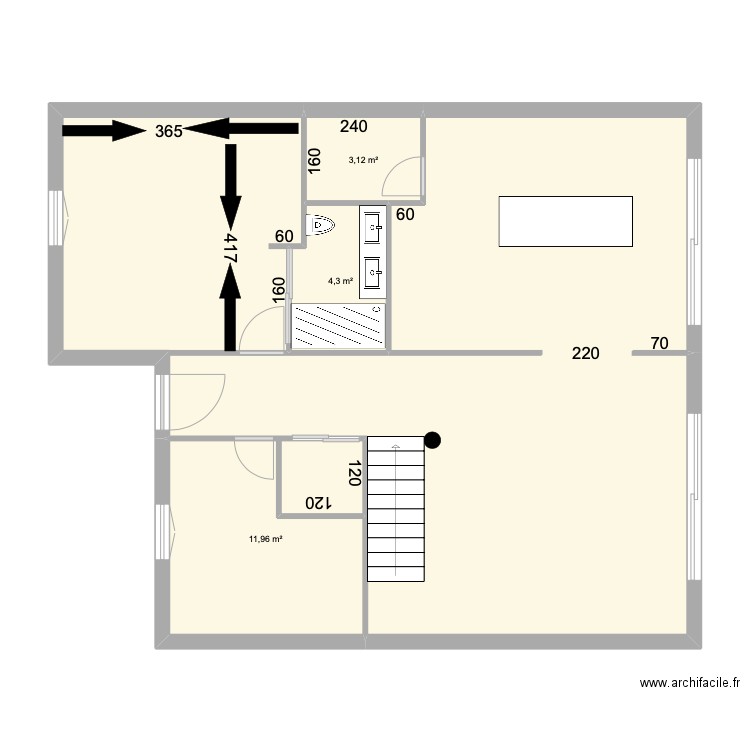 alovera planta abajo. Plan de 4 pièces et 93 m2