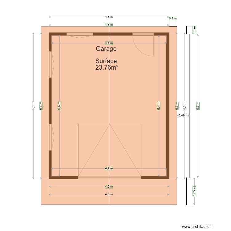 Garage    chalet 80. Plan de 1 pièce et 24 m2