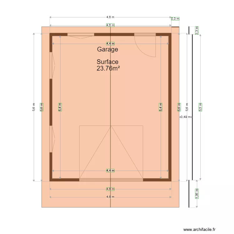 Garage    chalet 80. Plan de 