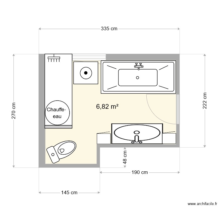 SdB. Plan de 0 pièce et 0 m2