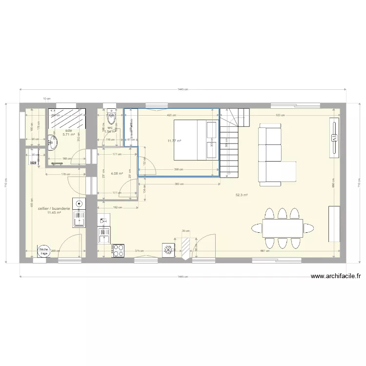 Rice projet 2 meubl&eacute; m&eacute;tr&eacute;. Plan de 