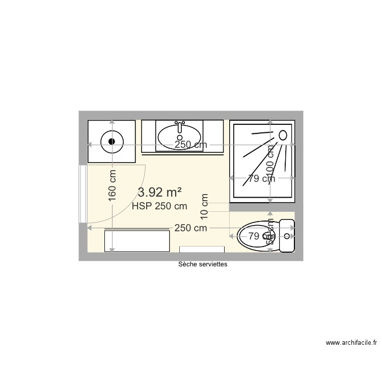 Salle de bain. Plan de 0 pièce et 0 m2