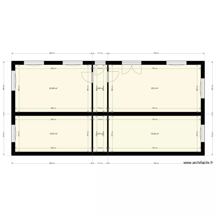 RIBEAUD EXISTANT. Plan de 