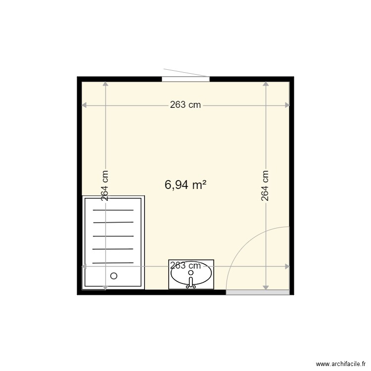 MOREL FREDDY . Plan de 1 pièce et 7 m2