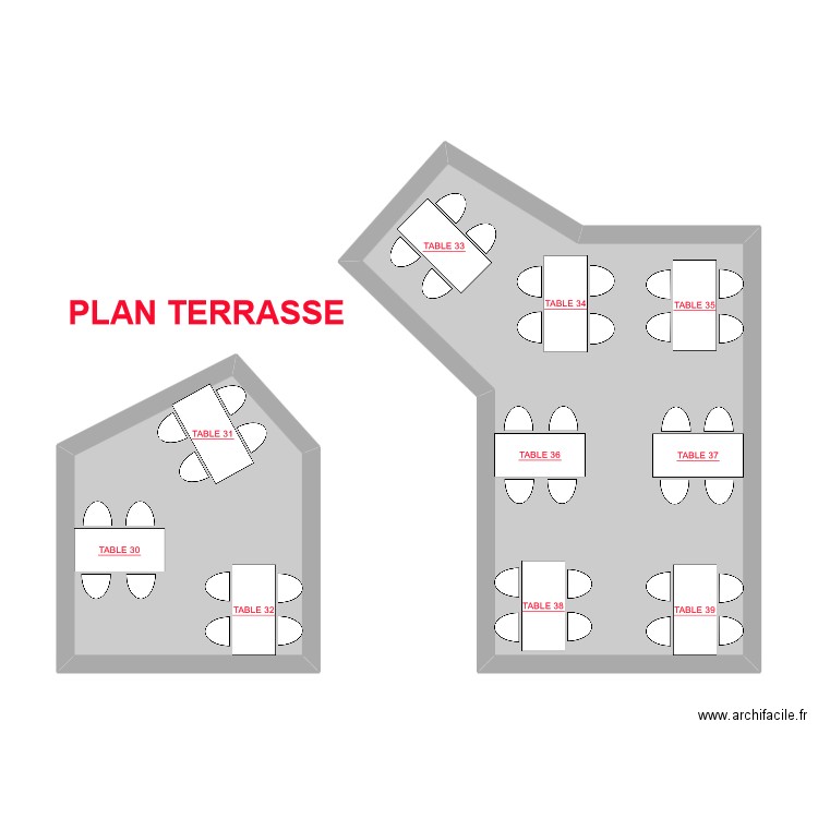 PLAN TERRASSE. Plan de 2 pièces et 41 m2