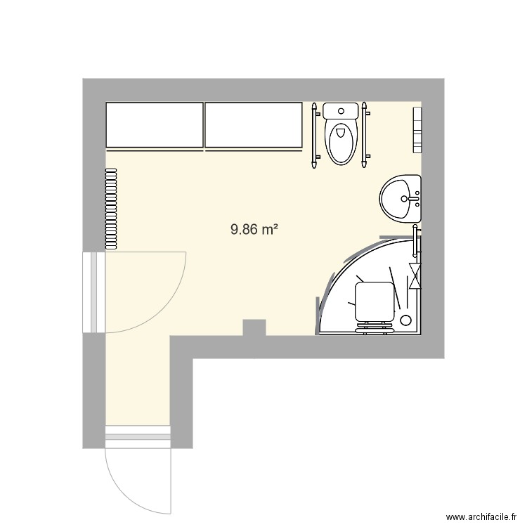 SdB. Plan de 0 pièce et 0 m2