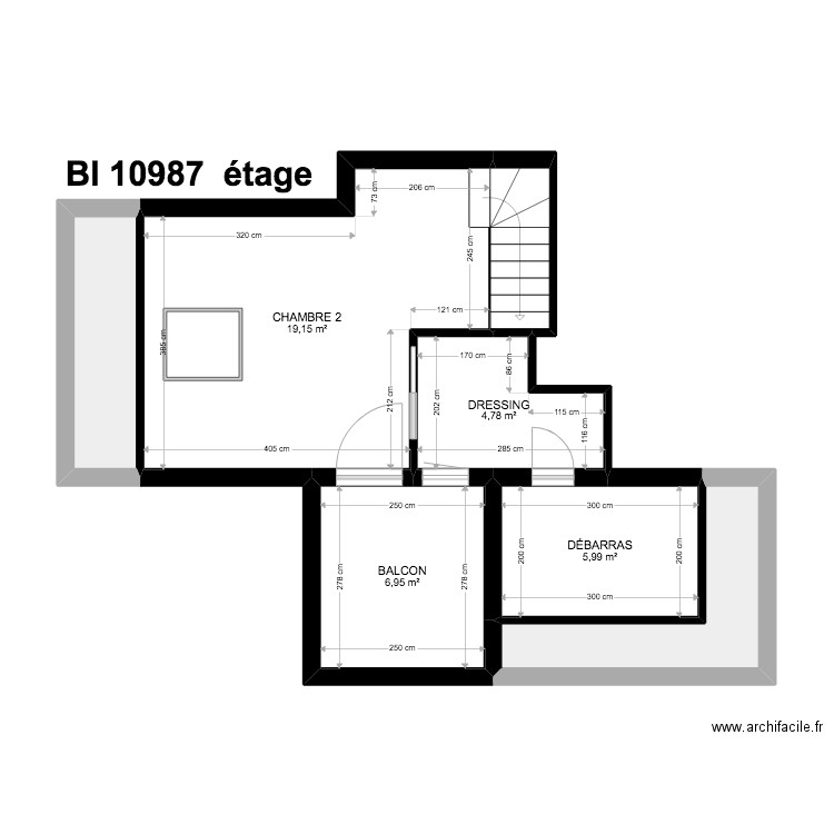 BI 10987. Plan de 23 pièces et 149 m2