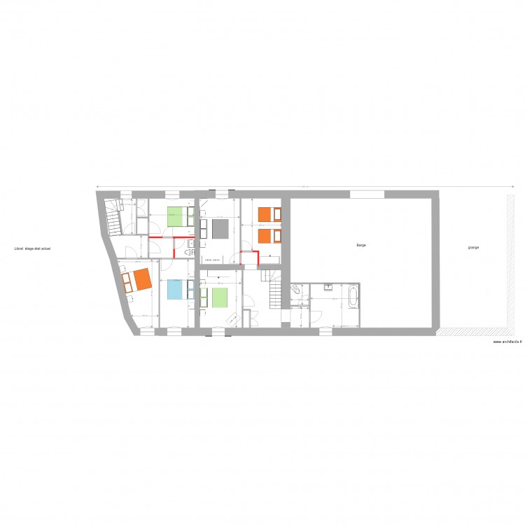 librat nouvelle partie  étage etat projet. Plan de 0 pièce et 0 m2