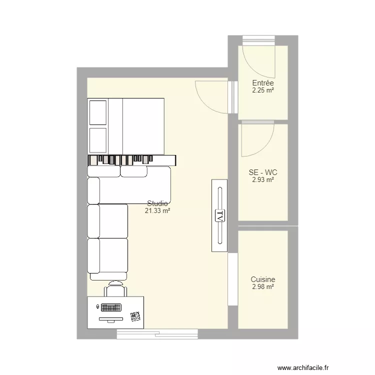 Plan – Studio Paris – Par lolmdr ️ | ArchiFacile