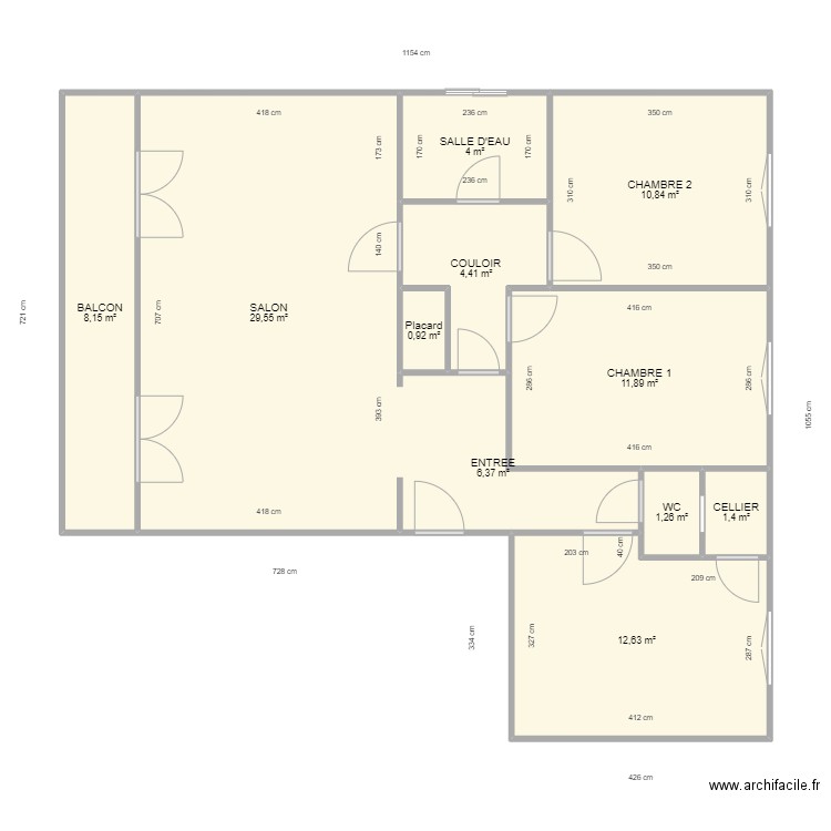 HERARD. Plan de 11 pièces et 91 m2