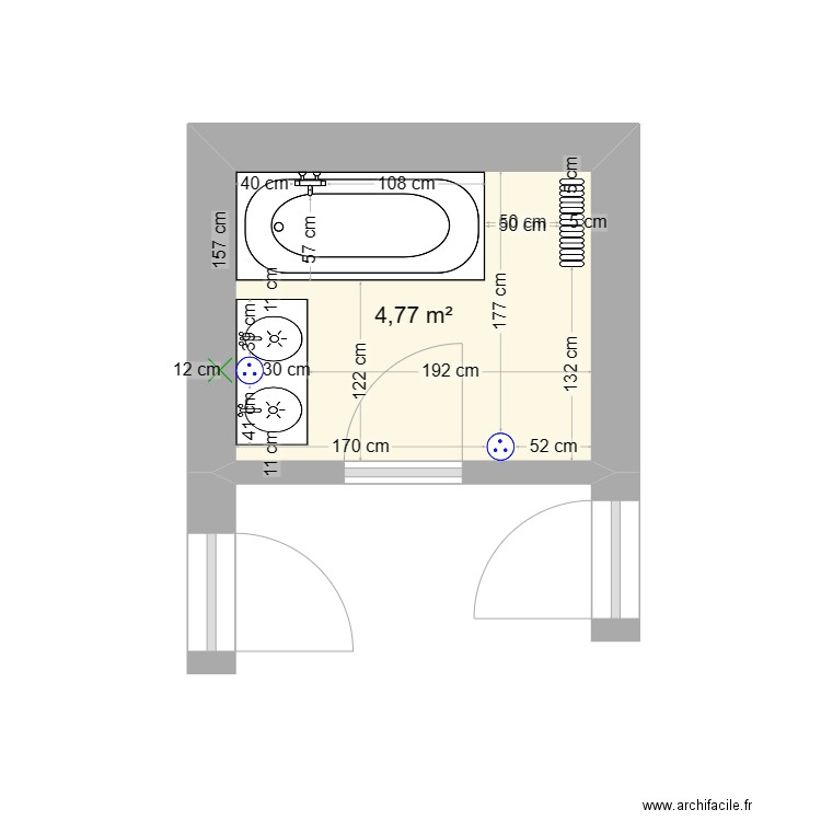 SDB 1er. Plan de 0 pièce et 0 m2