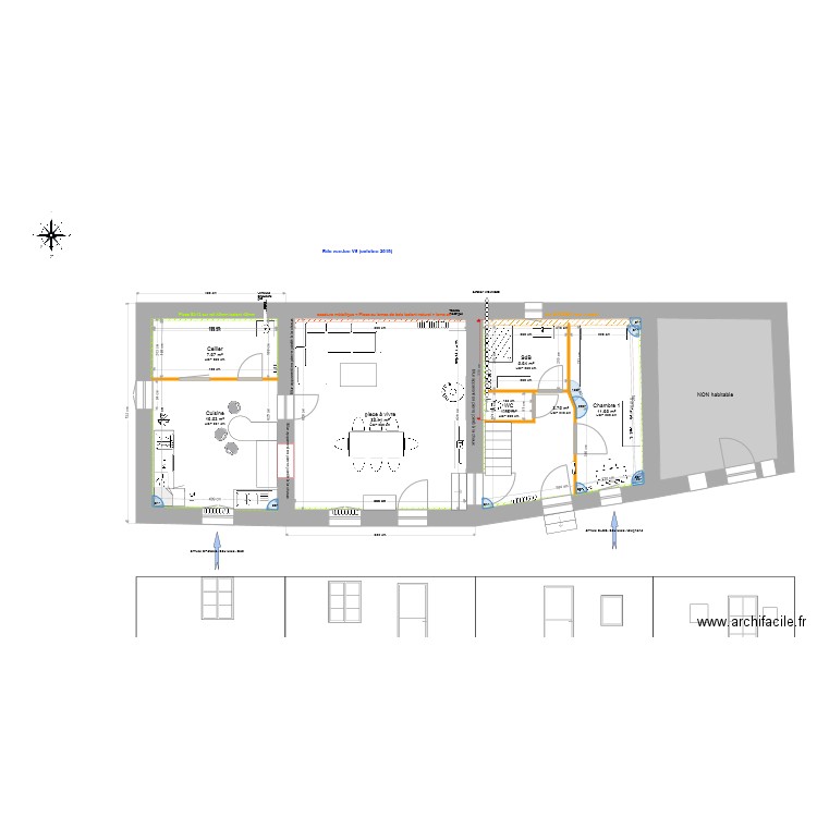 RDC habitation amenage V5. Plan de 0 pièce et 0 m2