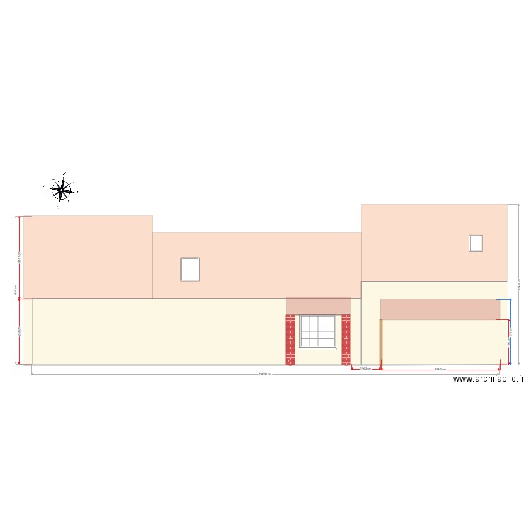 PLAN FACADE MAISON APRES PROJET REMISE. Plan de 0 pièce et 0 m2