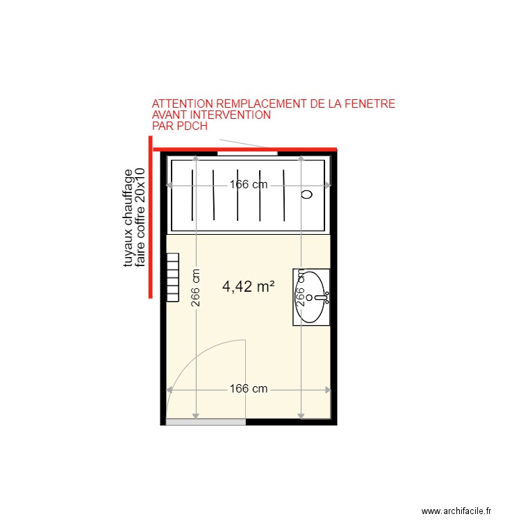 JOLY SEVERINE - Plan 1 pièce 4 m2 dessiné par harmo59000