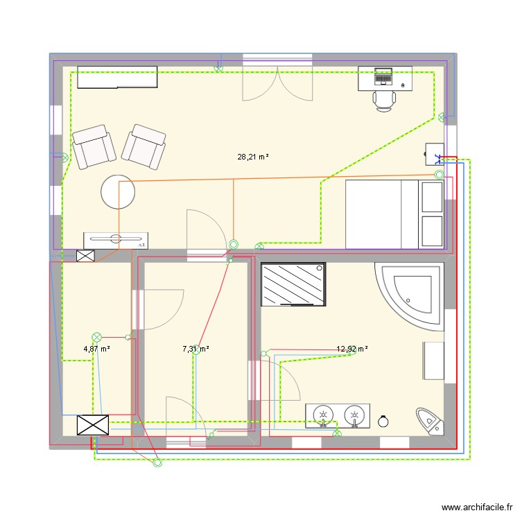Chambre . Plan de 0 pièce et 0 m2