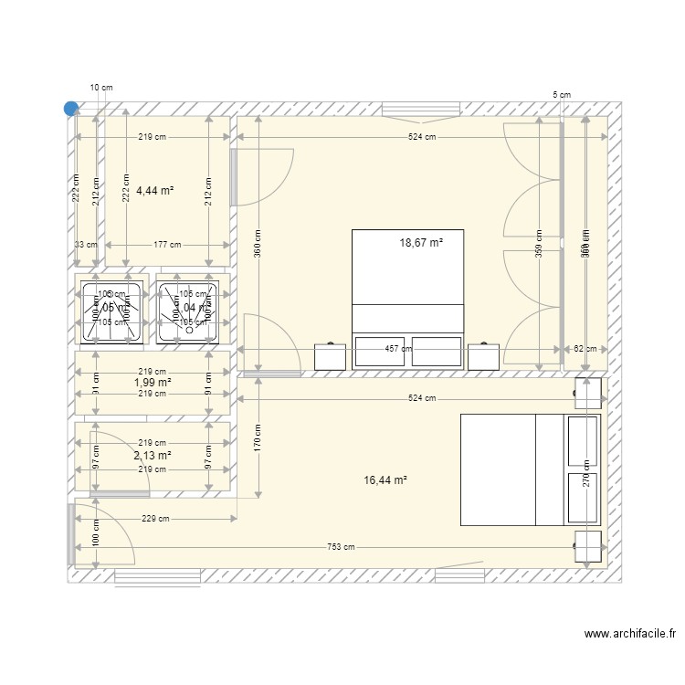 Projet assembler 2 chambres. Plan de 0 pièce et 0 m2