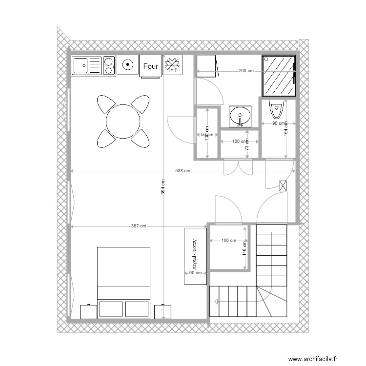 michel2. Plan de 6 pièces et 8 m2