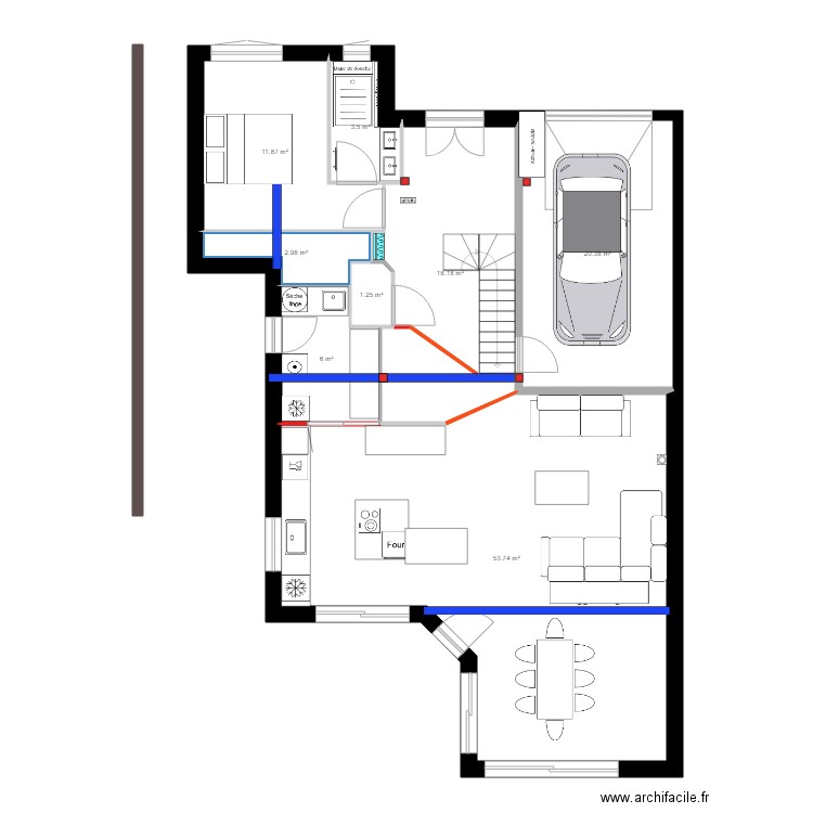 sdb inversée. Plan de 0 pièce et 0 m2