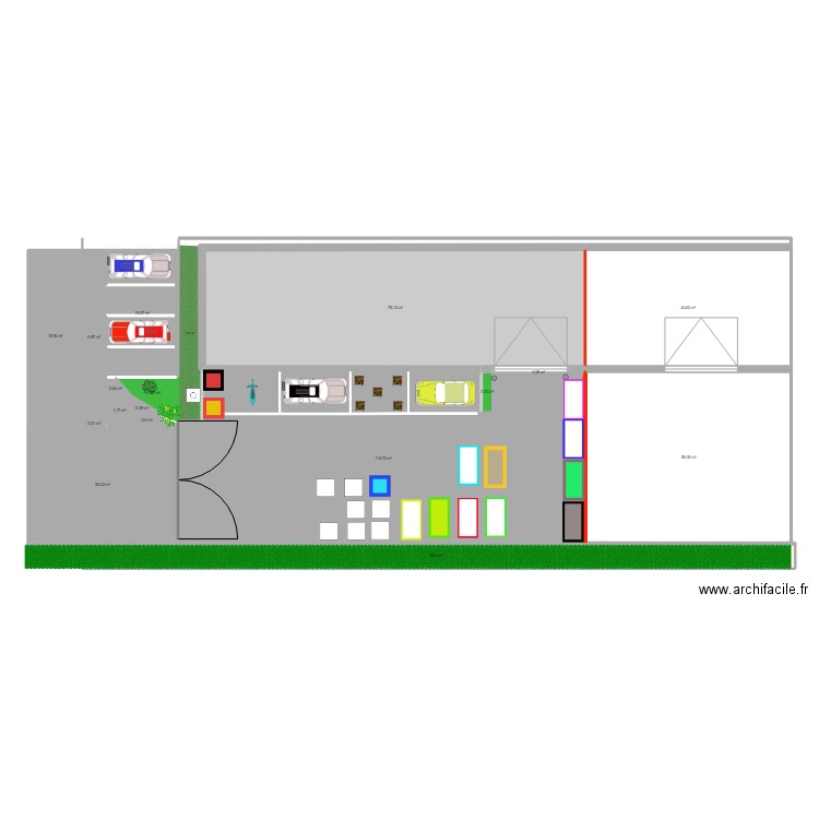 Warehouse 8. Plan de 17 pièces et 389 m2