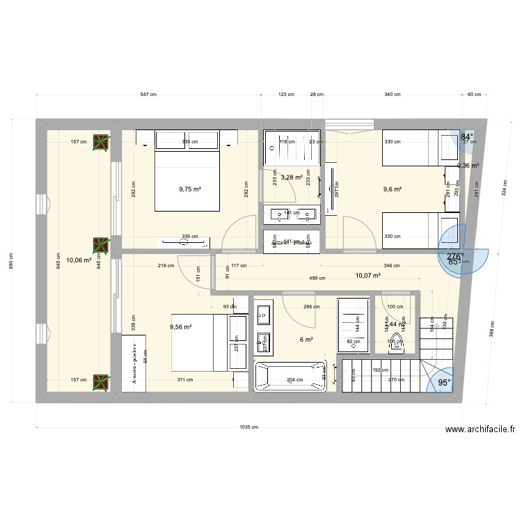 Fabre Gite C V01 . Plan de 14 pièces et 123 m2