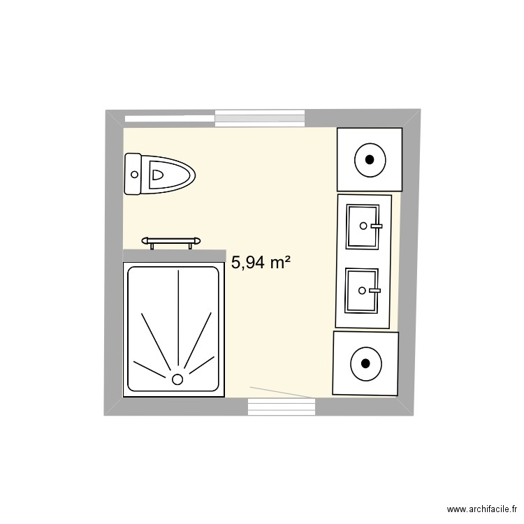 Salle de bains rdc. Plan de 0 pièce et 0 m2