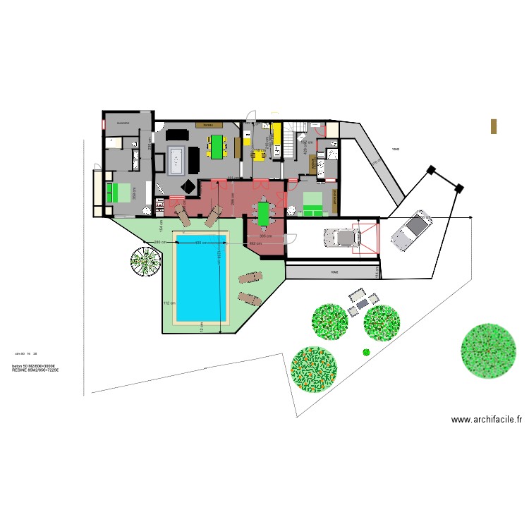 piscine terrasse cuisine 12. Plan de 0 pièce et 0 m2