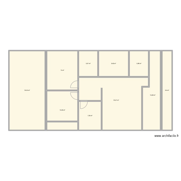 plan  avec placard chambre. Plan de 10 pièces et 151 m2