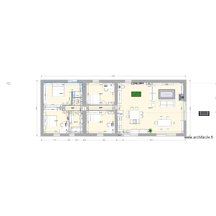 loft modifié finalise. Plan de 9 pièces et 153 m2