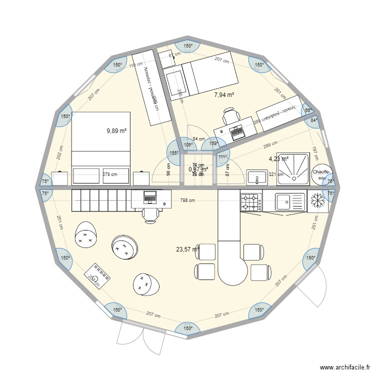 yourte 8m. Plan de 0 pièce et 0 m2