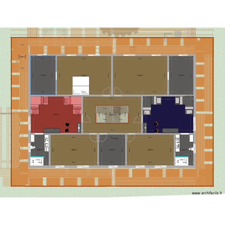 chal. Plan de 22 pièces et 403 m2