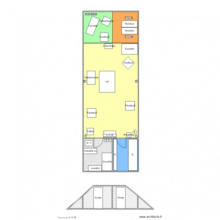 EXISTANT comble. Plan de 0 pièce et 0 m2