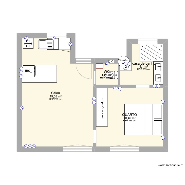 queluz 2. Plan de 4 pièces et 35 m2