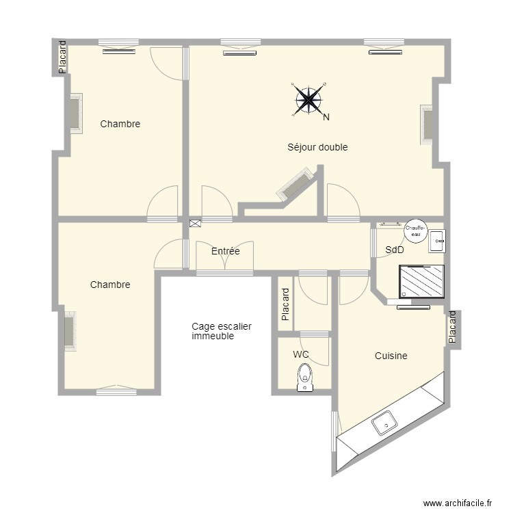 184 Maine 4eme. Plan de 12 pièces et 68 m2