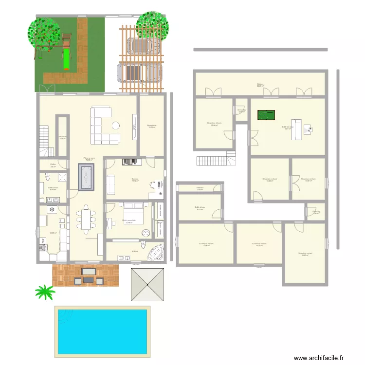 En Sigal plan avec travaux. Plan de 