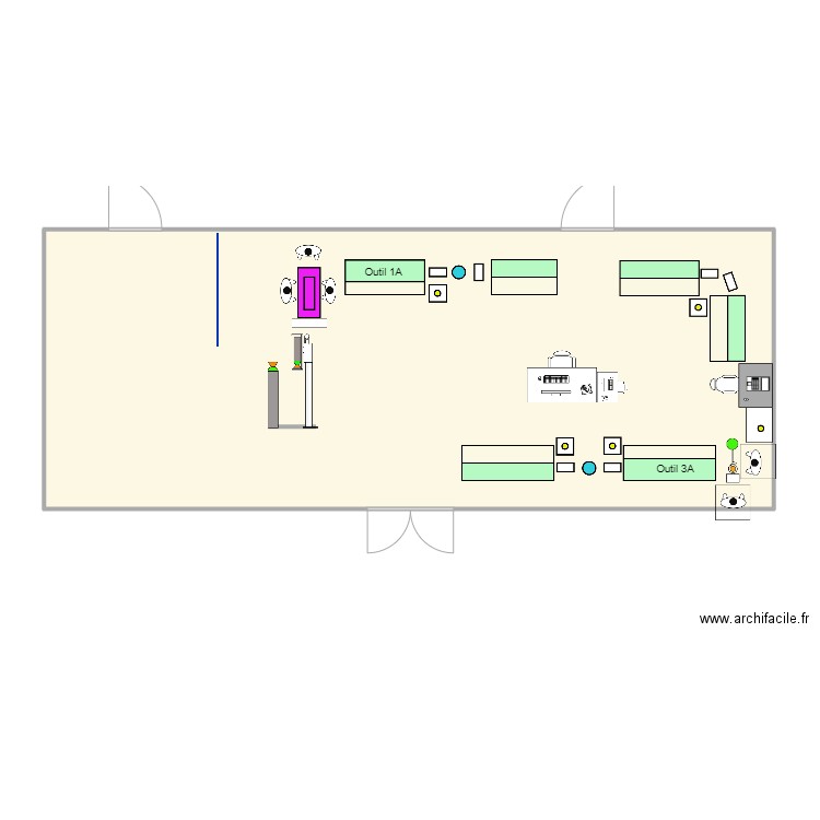 salle référence pour prez. Plan de 1 pièce et 104 m2