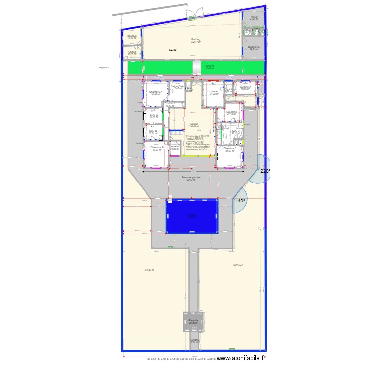 A LG 99. Plan de 101 pièces et 7112 m2