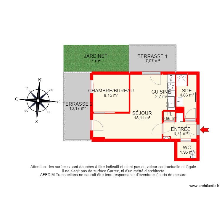 BI14337 - . Plan de 12 pièces et 58 m2